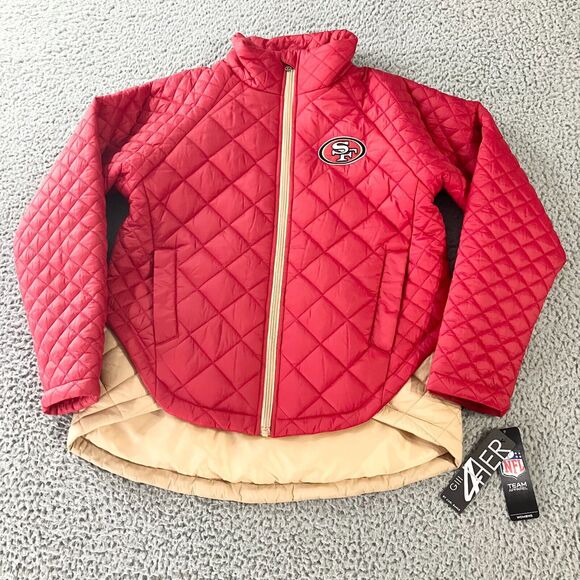 G‎ III 4Her San Francisco 49ers Jacket Womens Small Red Full Zip Quilted Logo - Picture 1 of 10